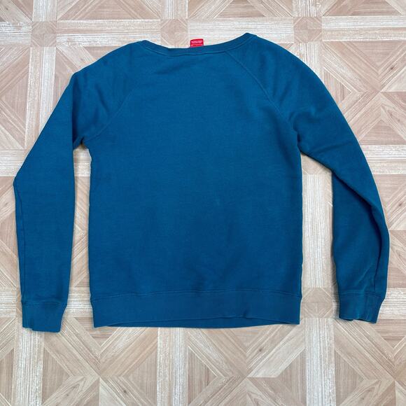 Nike Green Blue Teal Scoop Neck Pullover Terry Sweatshirt Womens S Regular Fit - Picture 6 of 8